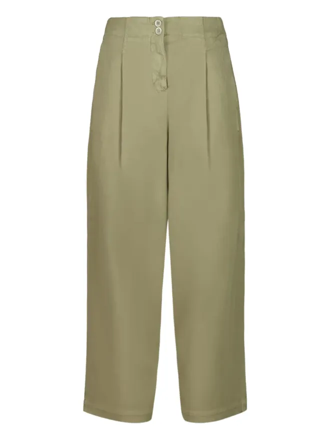 120% Lino 120% Lino ボタン付きプリーツパンツ（グリーン）の商品画像