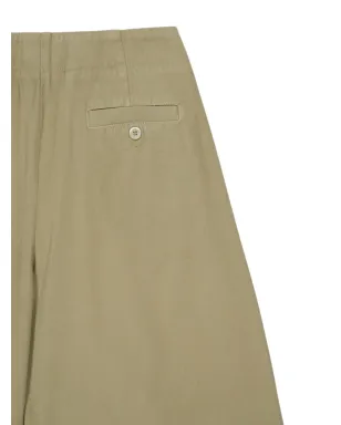 120% Lino ボタン付きプリーツパンツ（グリーン） - サムネイル4