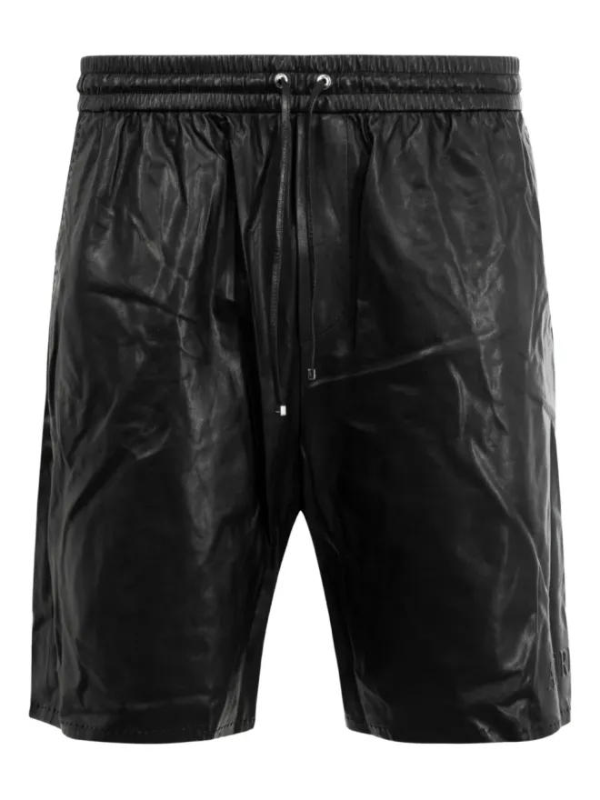 AMIRI AMIRI ドローストリングレザーショーツ ブラックの商品画像