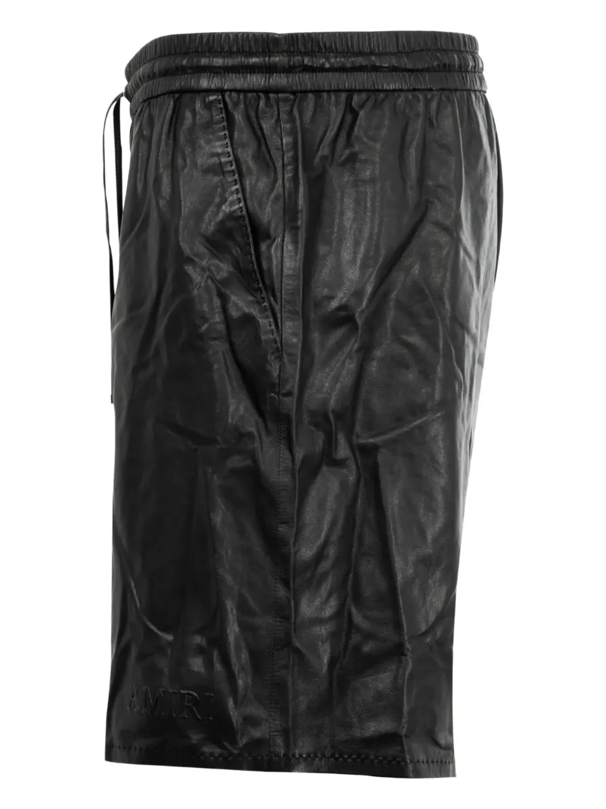 AMIRI ドローストリングレザーショーツ ブラック - 画像3