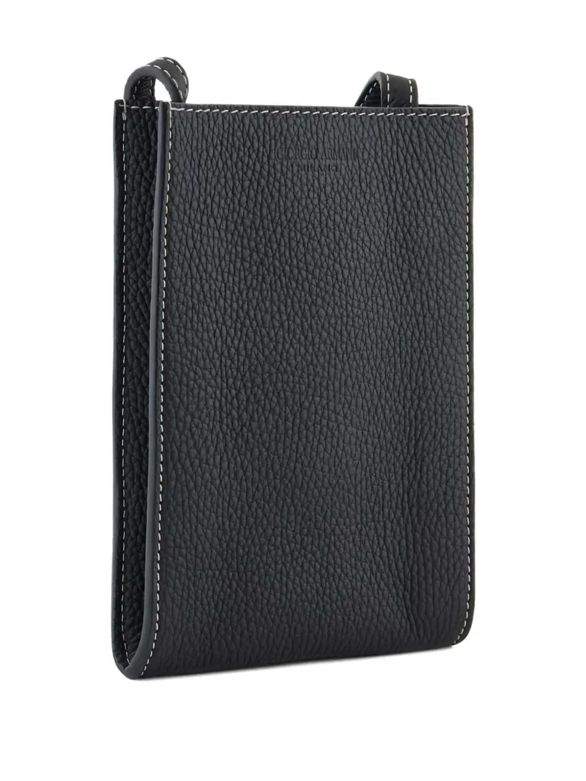 Giorgio Armani トップステッチ メッセンジャーバッグ グレー - 画像3