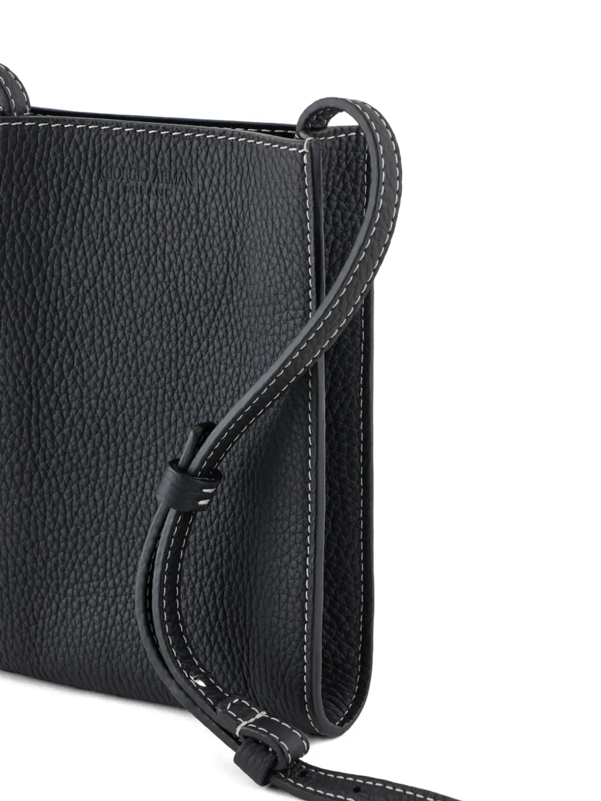 Giorgio Armani トップステッチ メッセンジャーバッグ グレー - 画像4