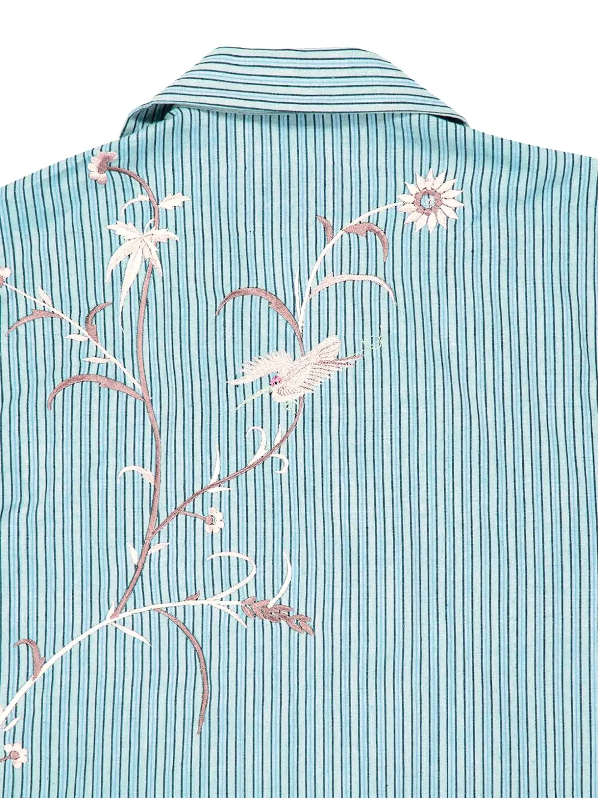 Baziszt Saba embroidered striped shirt - Blue - 画像3