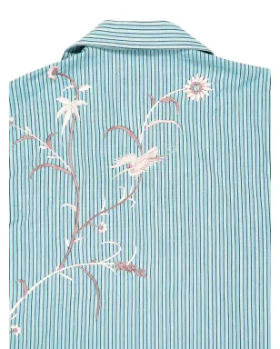 Baziszt Saba embroidered striped shirt - Blue - サムネイル3