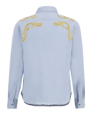 Baziszt Reverie embroidered shirt - Blue - サムネイル2