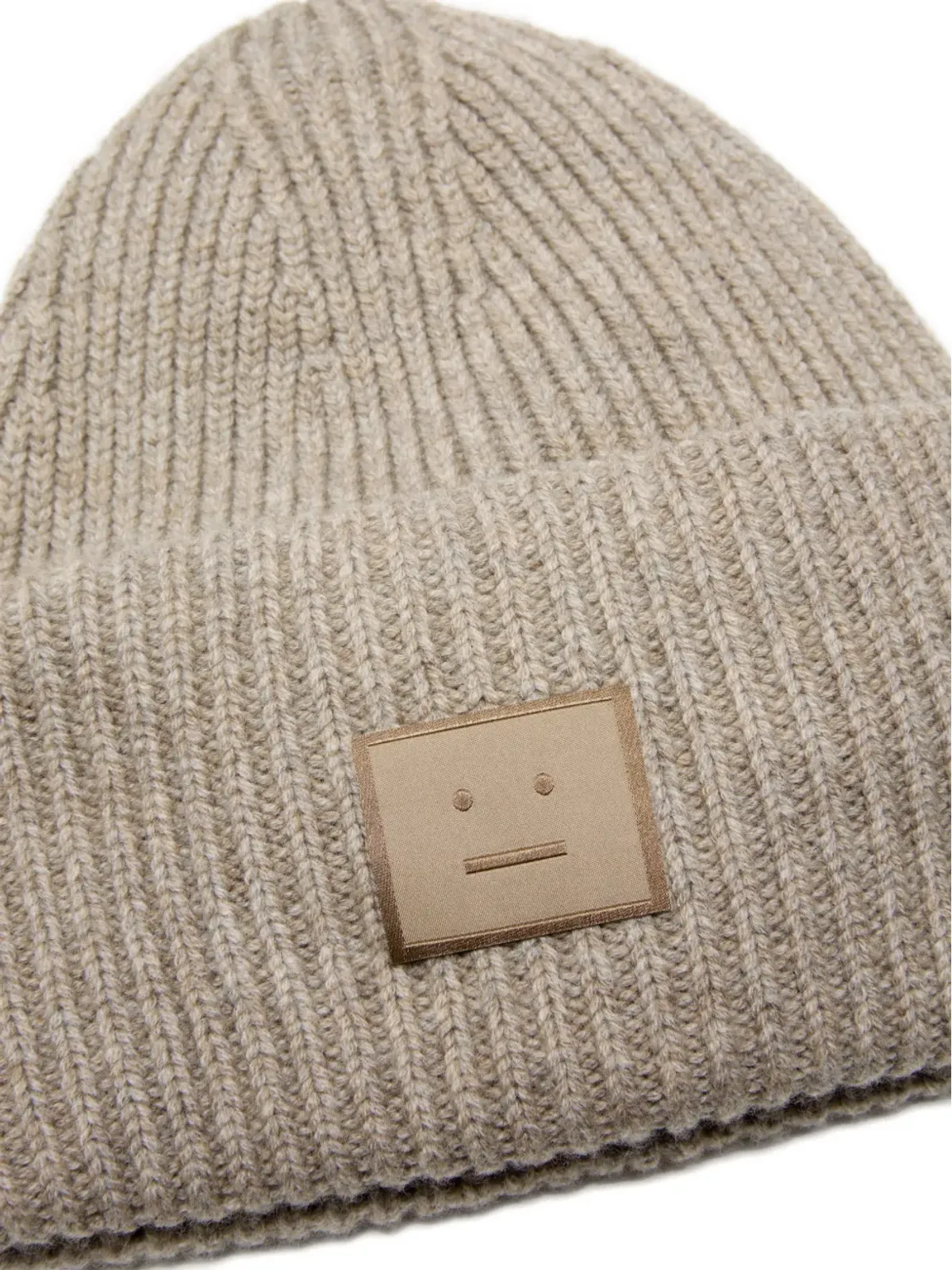 Acne Studios リブ編みロゴパッチビーニー - 画像2