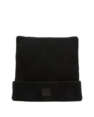 Acne Studios リブ編みフェイスパッチ付きビーニーハット - サムネイル1