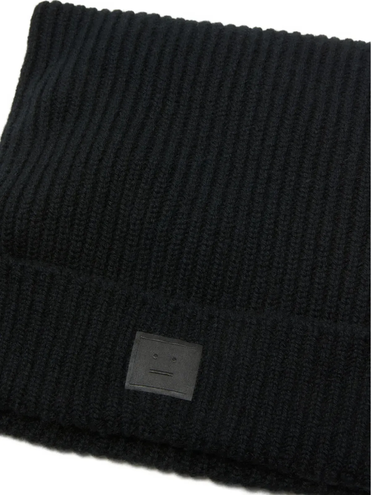 Acne Studios リブ編みフェイスパッチ付きビーニーハット - 画像2