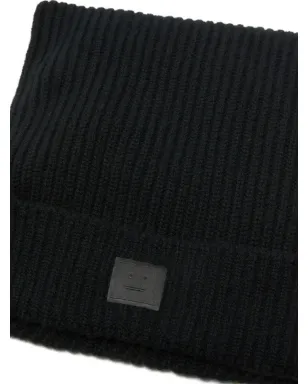 Acne Studios リブ編みフェイスパッチ付きビーニーハット - サムネイル2