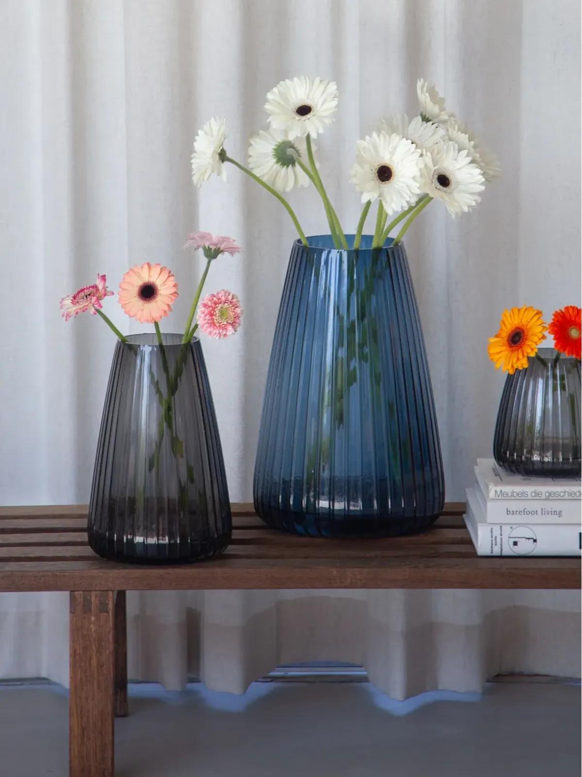 XLBoom Dim Stripe 花瓶（ブルー） - 画像2