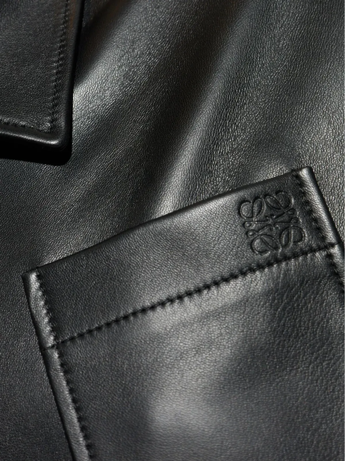 LOEWE ボタン留め ポケット レザー ジャケット - 画像5