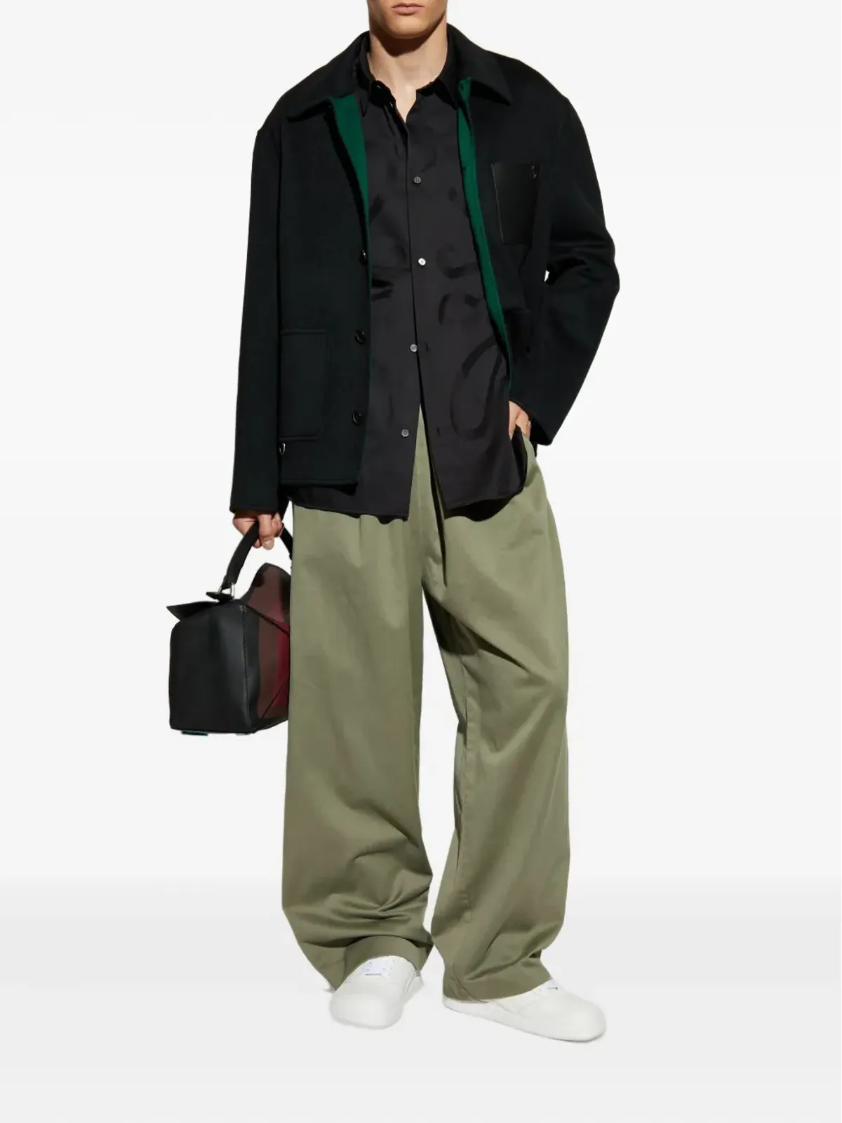 LOEWE アナグラム・デボスド ウールジャケット - 画像2