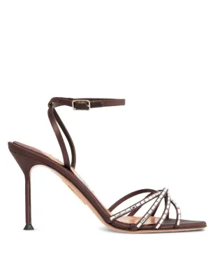 Aquazzura クリスタル装飾サテンサンダル - サムネイル1