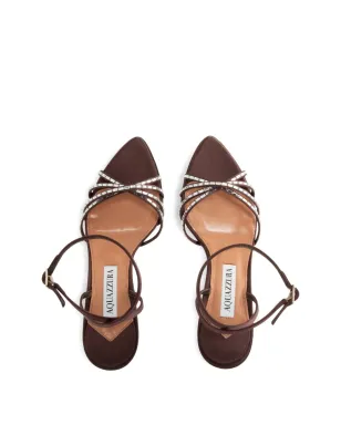 Aquazzura クリスタル装飾サテンサンダル - サムネイル3