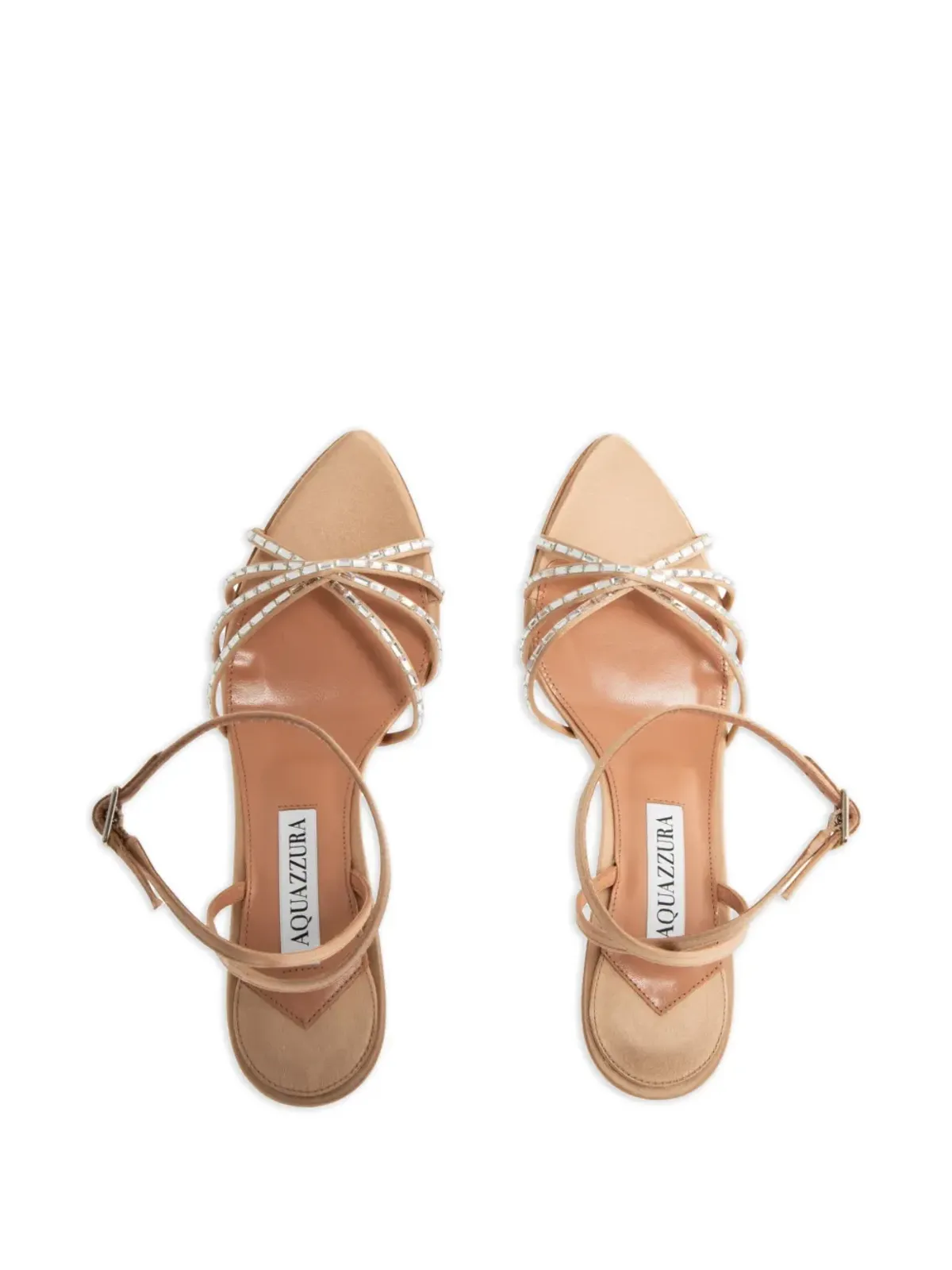 Aquazzura クリスタル装飾スリングバックサンダル - 画像3