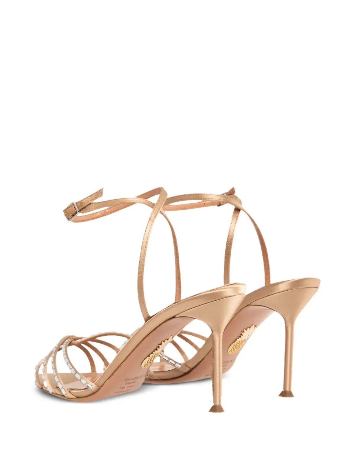 Aquazzura クリスタル装飾スリングバックサンダル - 画像4