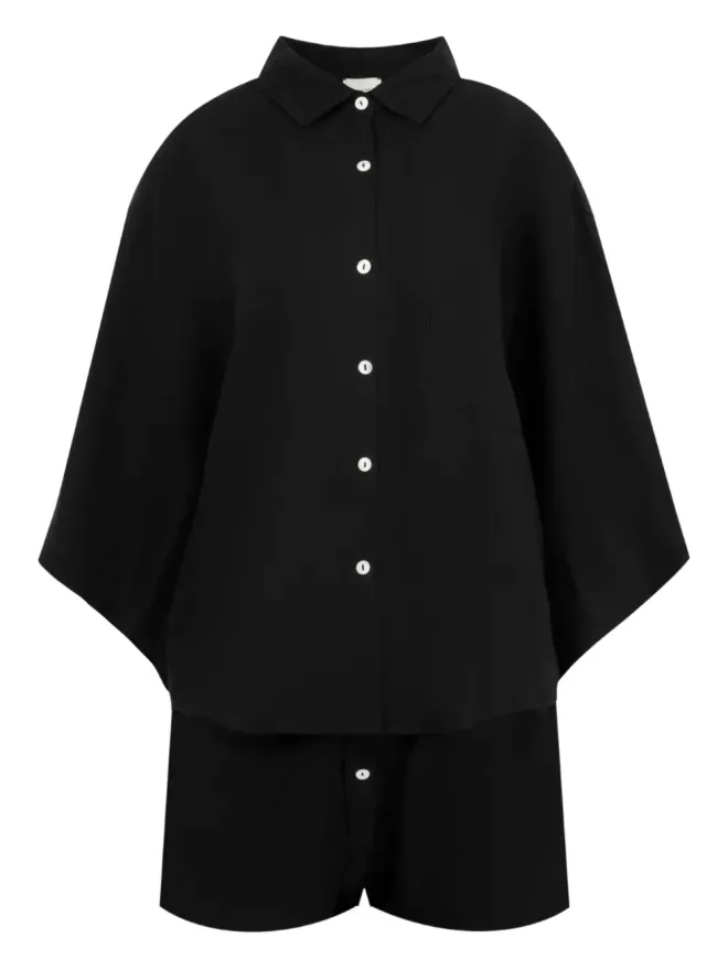 Deiji Studios Deiji Studios ボタンフロント・ワイドスリーブ シャツとショーツセットの商品画像
