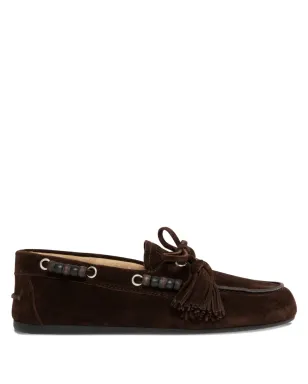 Miu Miu beaded tassel loafers - Brown - サムネイル1