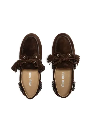 Miu Miu beaded tassel loafers - Brown - サムネイル3