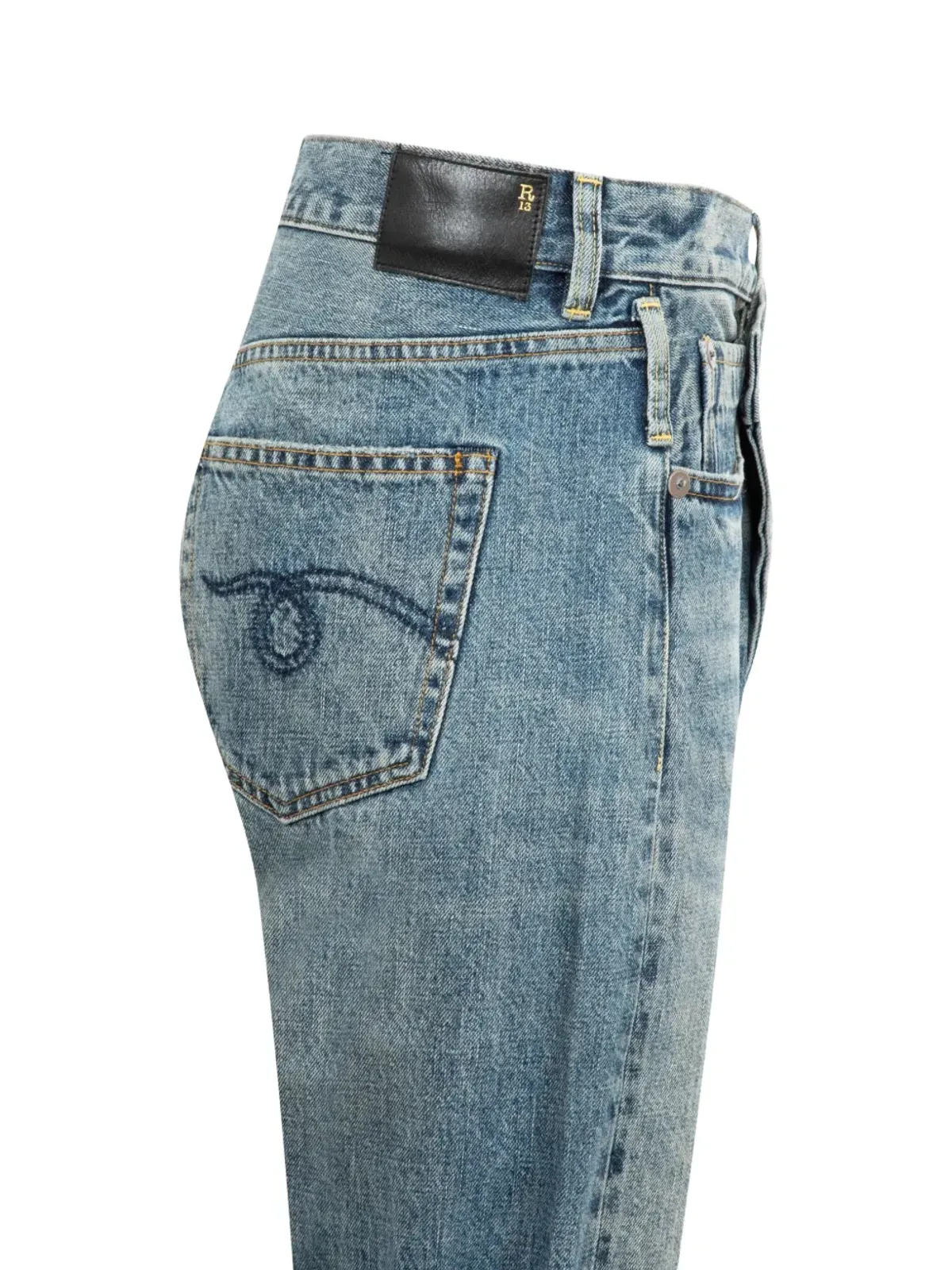 R13 crossover distressed jeans - 画像3