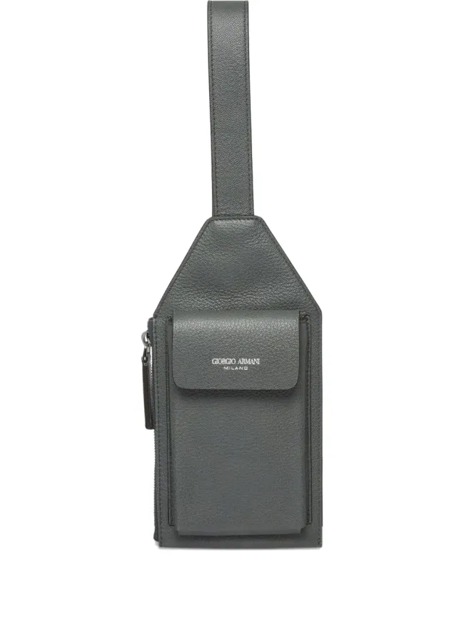 Giorgio Armani Giorgio Armani レザー メッセンジャーバッグ（グレー）の商品画像