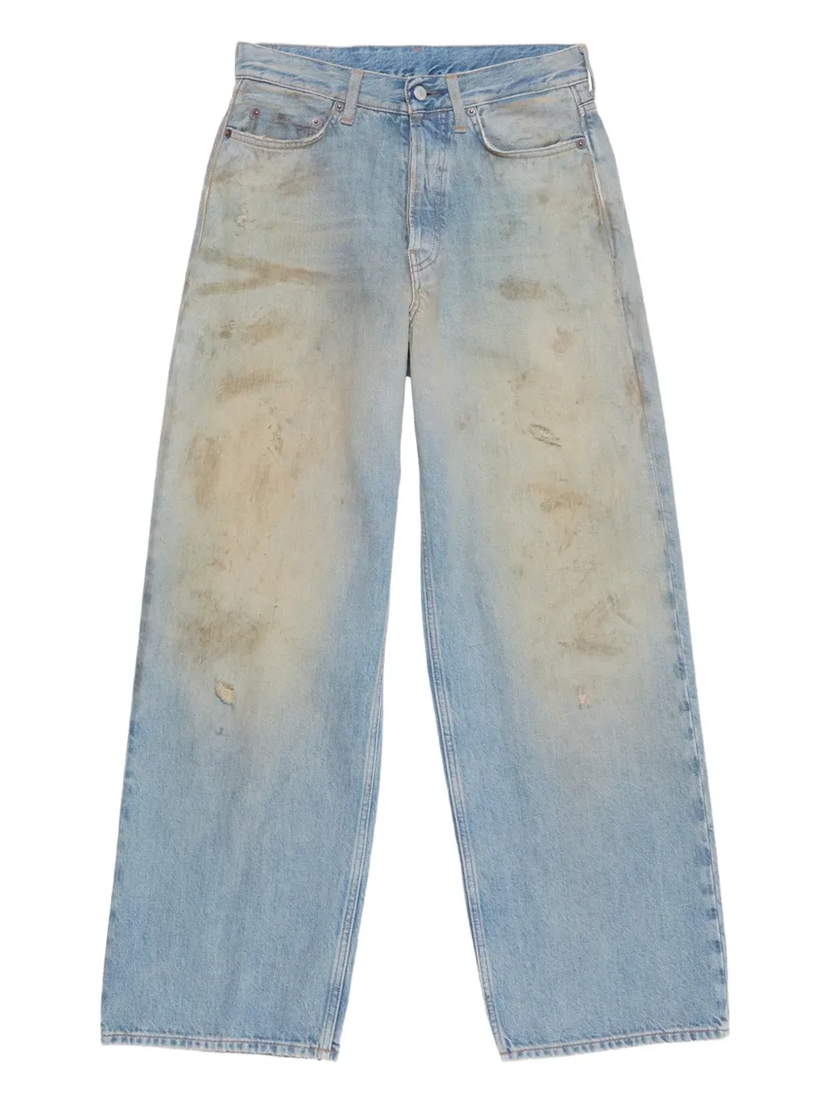 Acne Studios レザーパッチジーンズ ブルー - 画像1