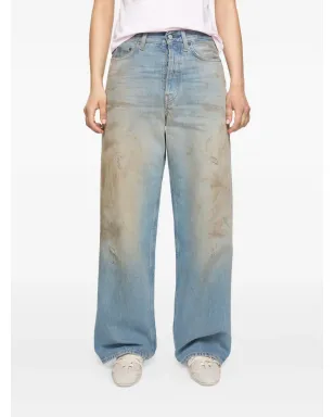 Acne Studios レザーパッチジーンズ ブルー - サムネイル3