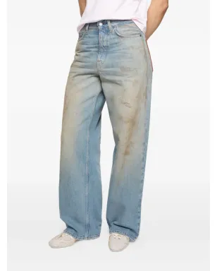 Acne Studios レザーパッチジーンズ ブルー - サムネイル4