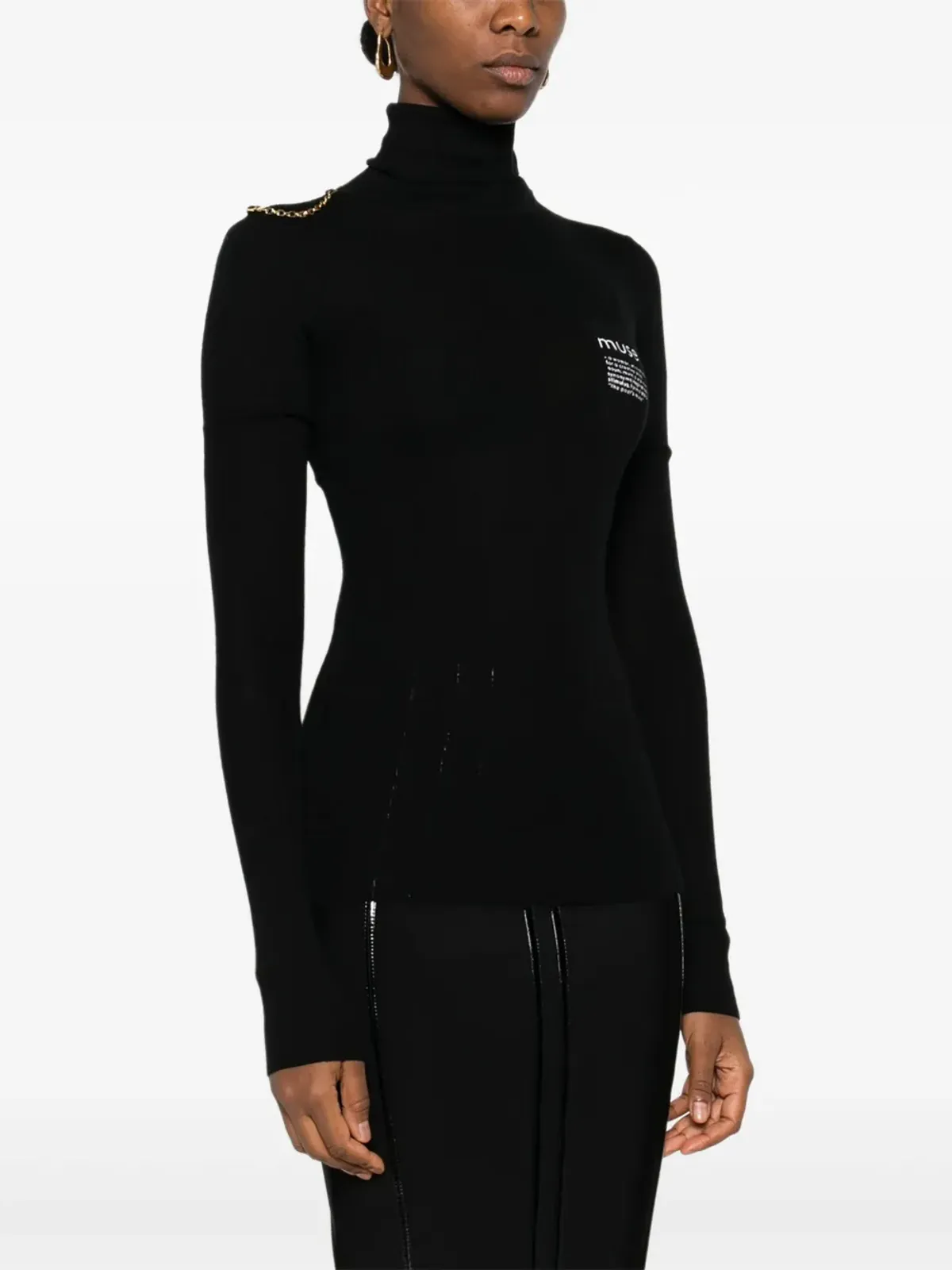 Elisabetta Franchi タートルネック ロゴモチーフ セーター - 画像3