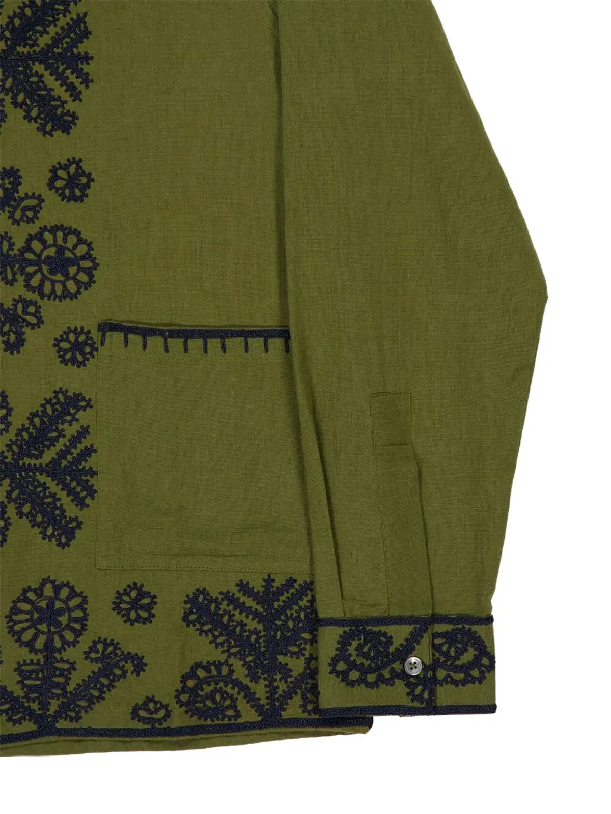 Baziszt 刺繍入り長袖シャツ - グリーン - 画像3