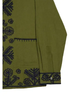 Baziszt 刺繍入り長袖シャツ - グリーン - サムネイル3