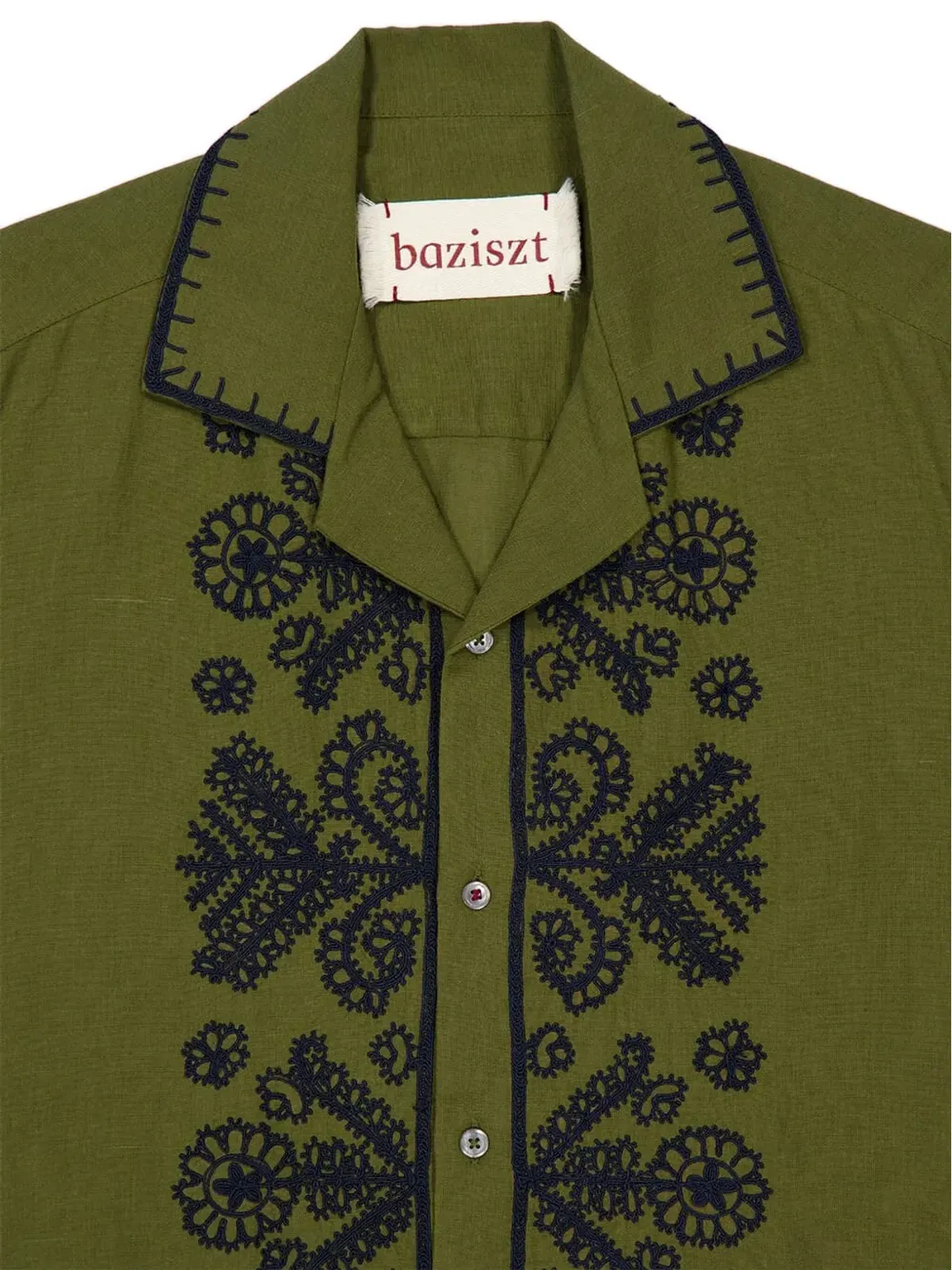 Baziszt 刺繍入り長袖シャツ - グリーン - 画像4