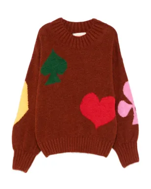 Bobo Choses インターシャニットセーター - レッド - サムネイル1