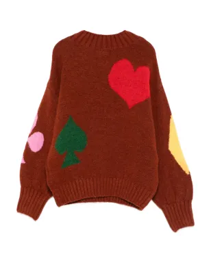 Bobo Choses インターシャニットセーター - レッド - サムネイル2