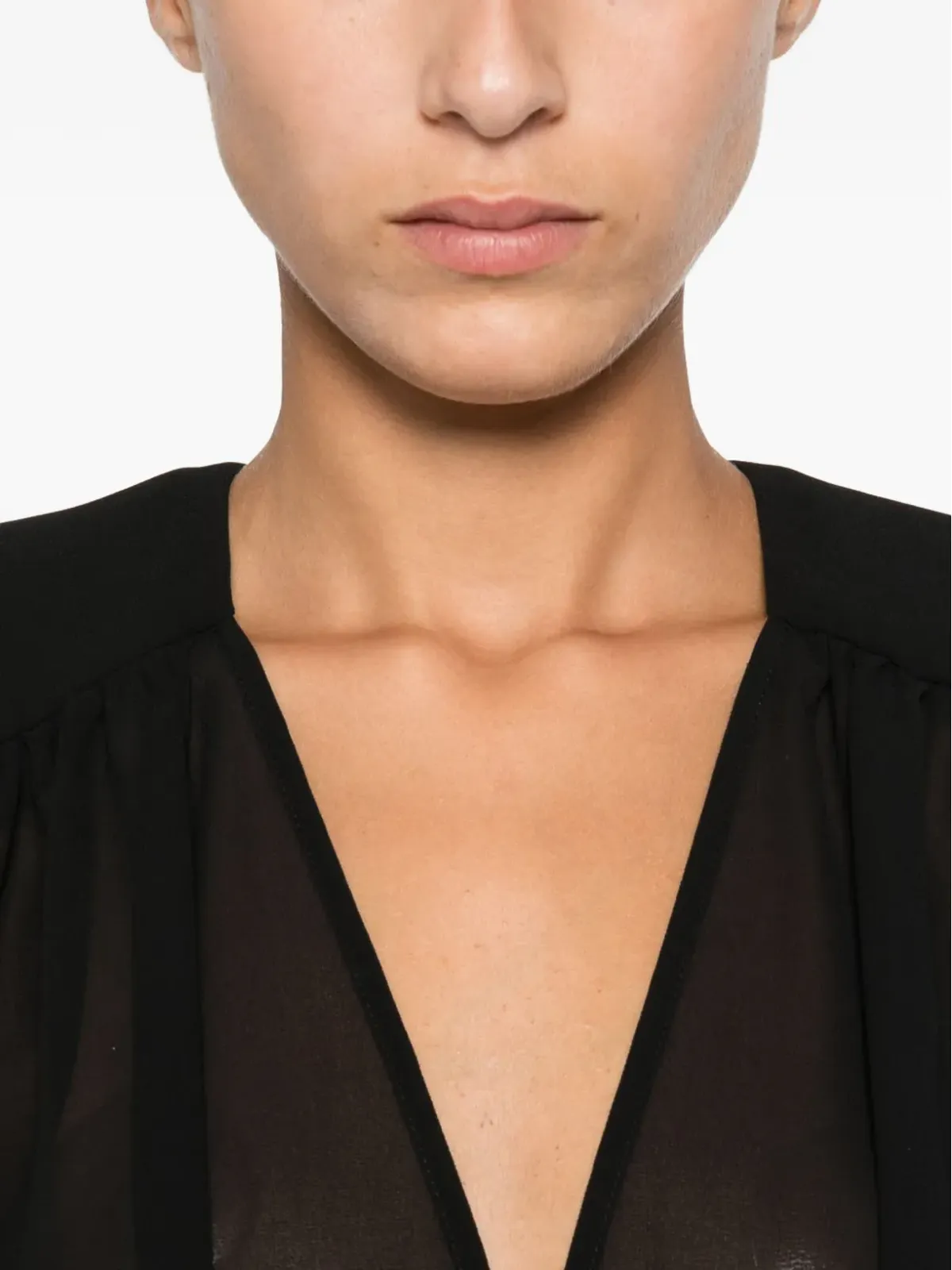 Elisabetta Franchi プリーツパネル ボタンカフ ボディスーツ - 画像5