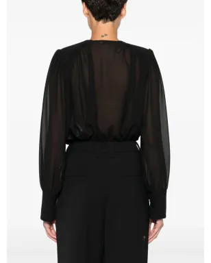 Elisabetta Franchi プリーツパネル ボタンカフ ボディスーツ - サムネイル4
