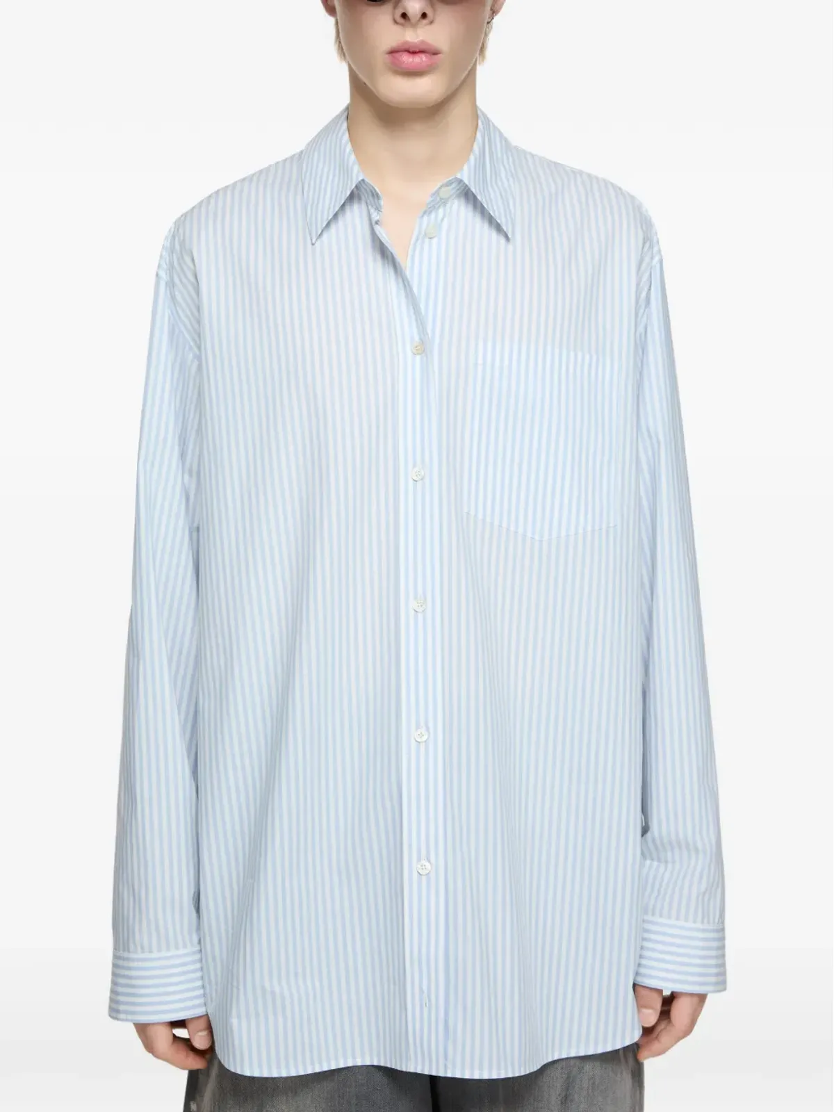 Acne Studios ストライプ柄ポケットシャツ - White - 画像3