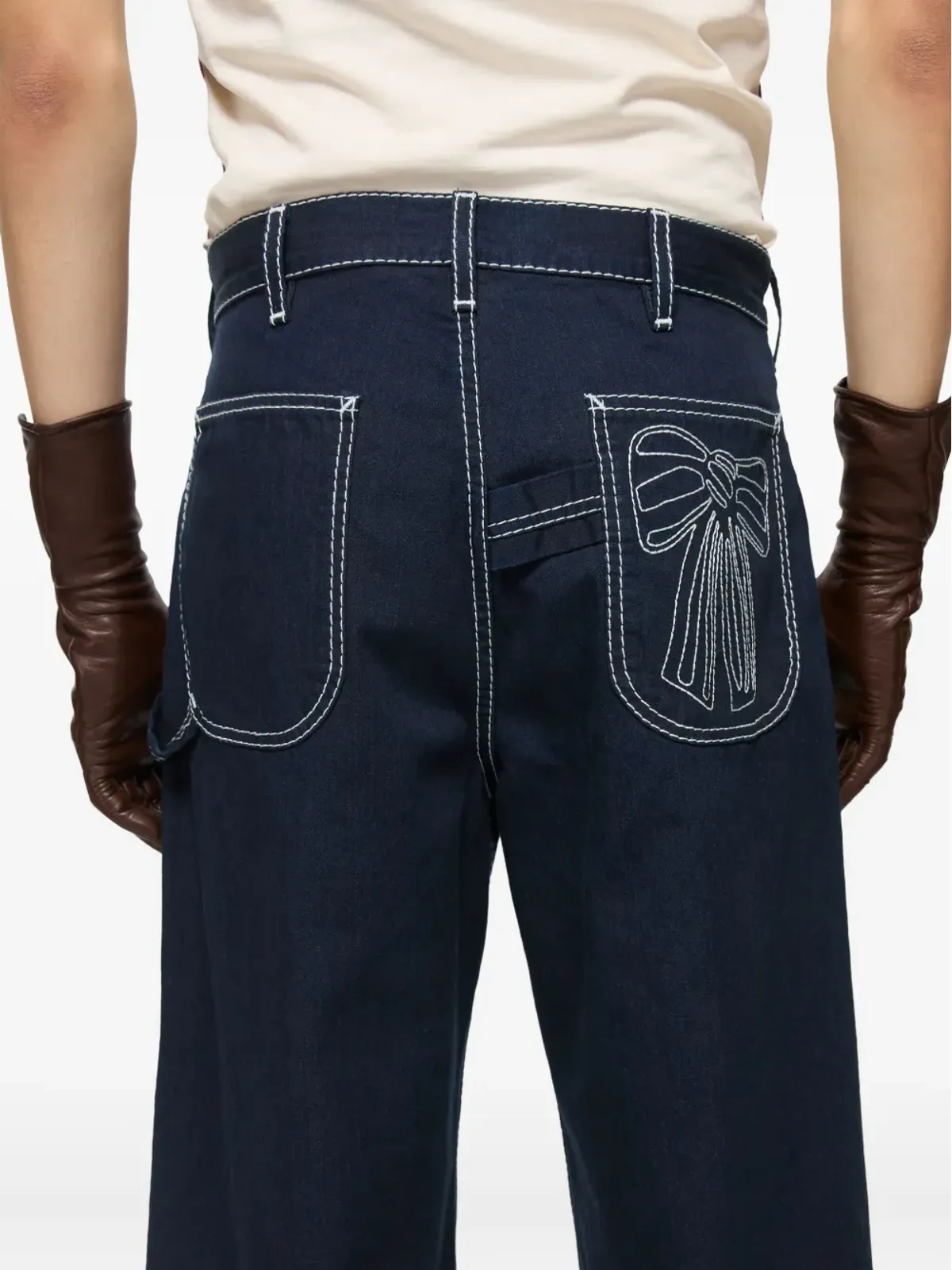 Acne Studios コントラストステッチパンツ ブルー - 画像5