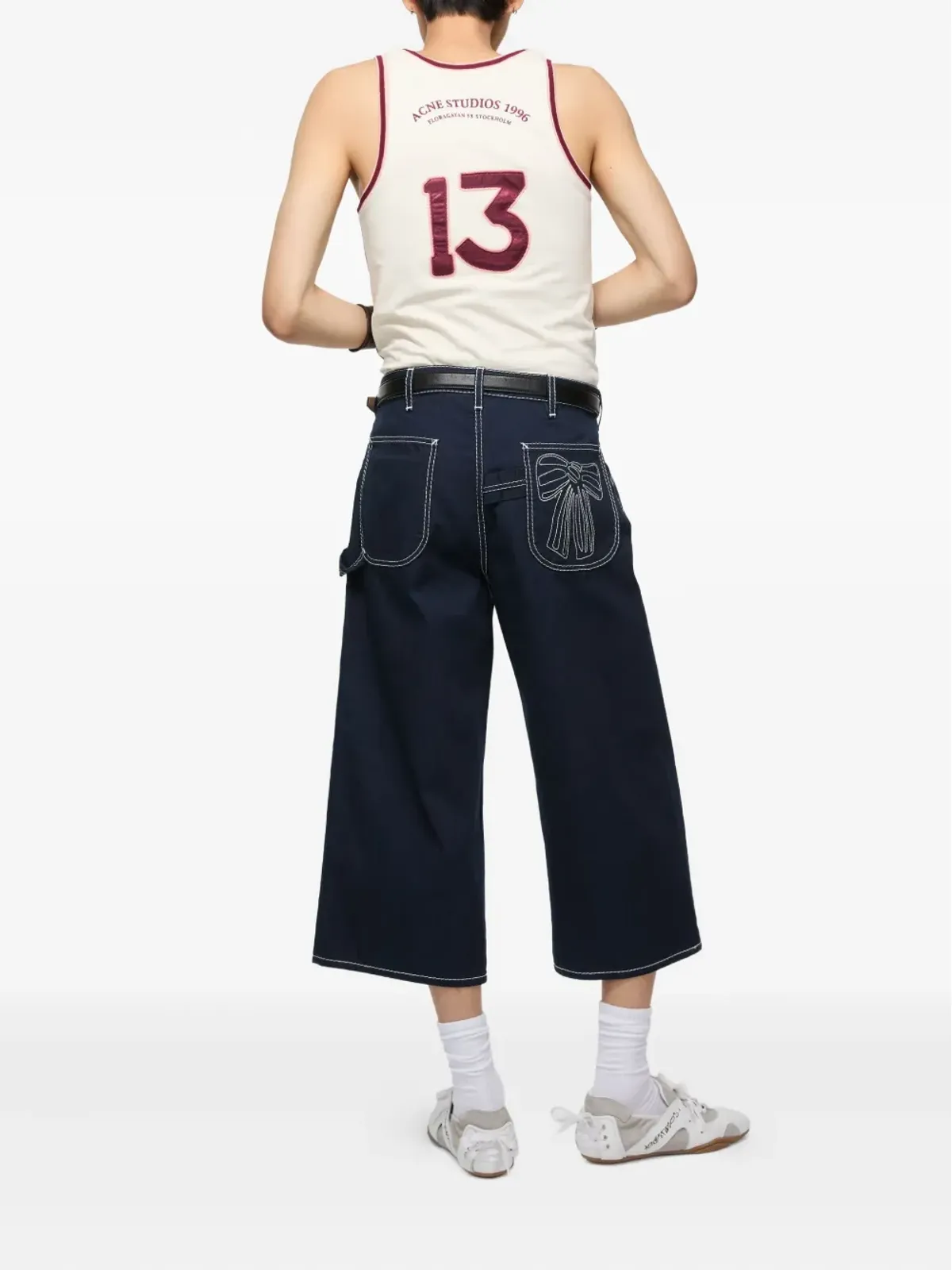Acne Studios コントラストステッチパンツ ブルー - 画像4