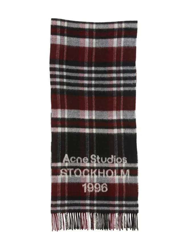 Acne Studios Acne Studios チェック柄ロゴスカーフの商品画像