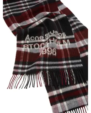 Acne Studios チェック柄ロゴスカーフ - サムネイル2