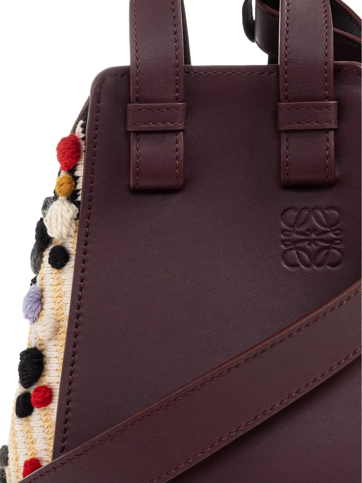 LOEWE ハンモック ポンポン レザー トートバッグ - 画像5
