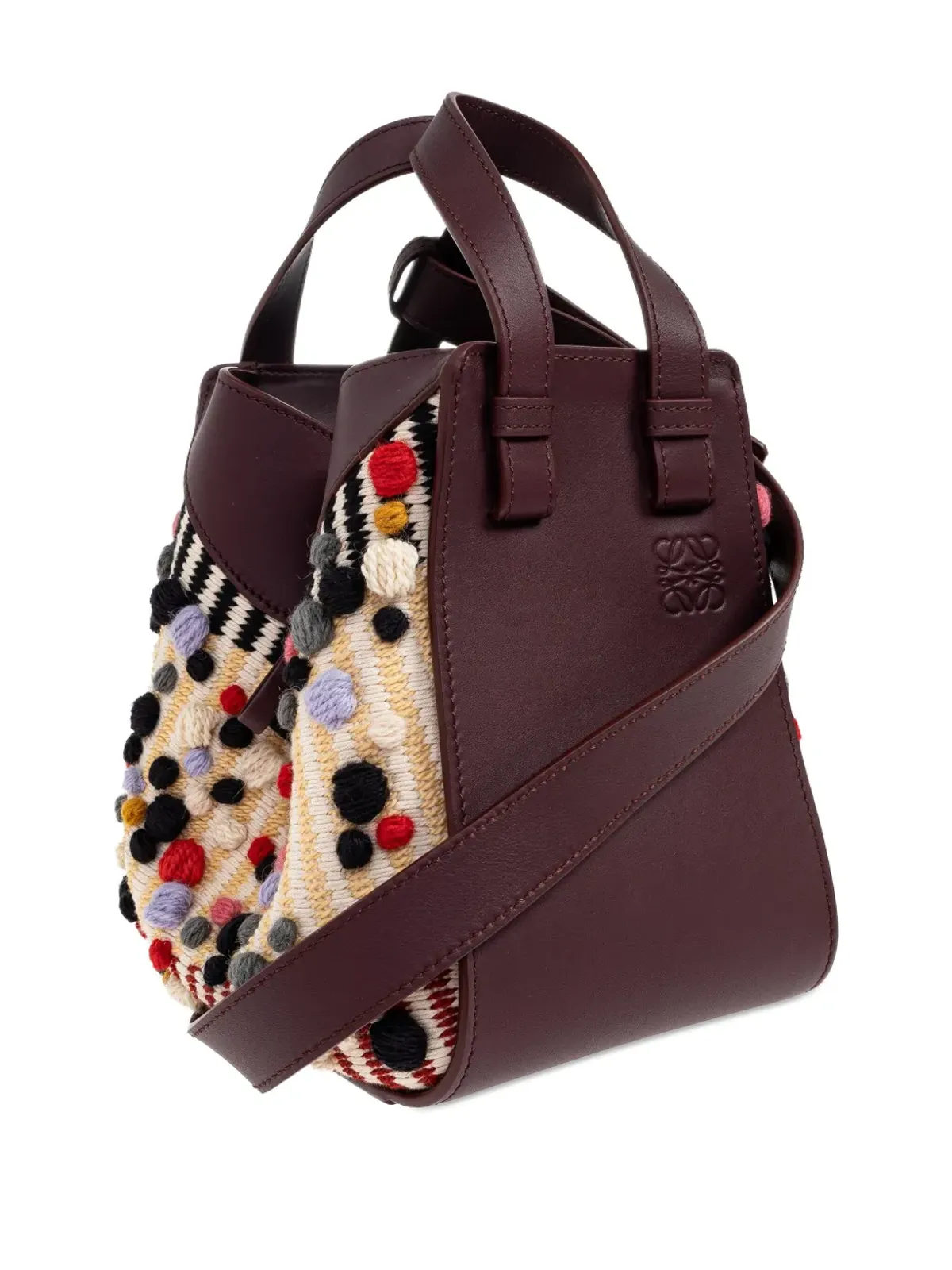 LOEWE ハンモック ポンポン レザー トートバッグ - 画像3
