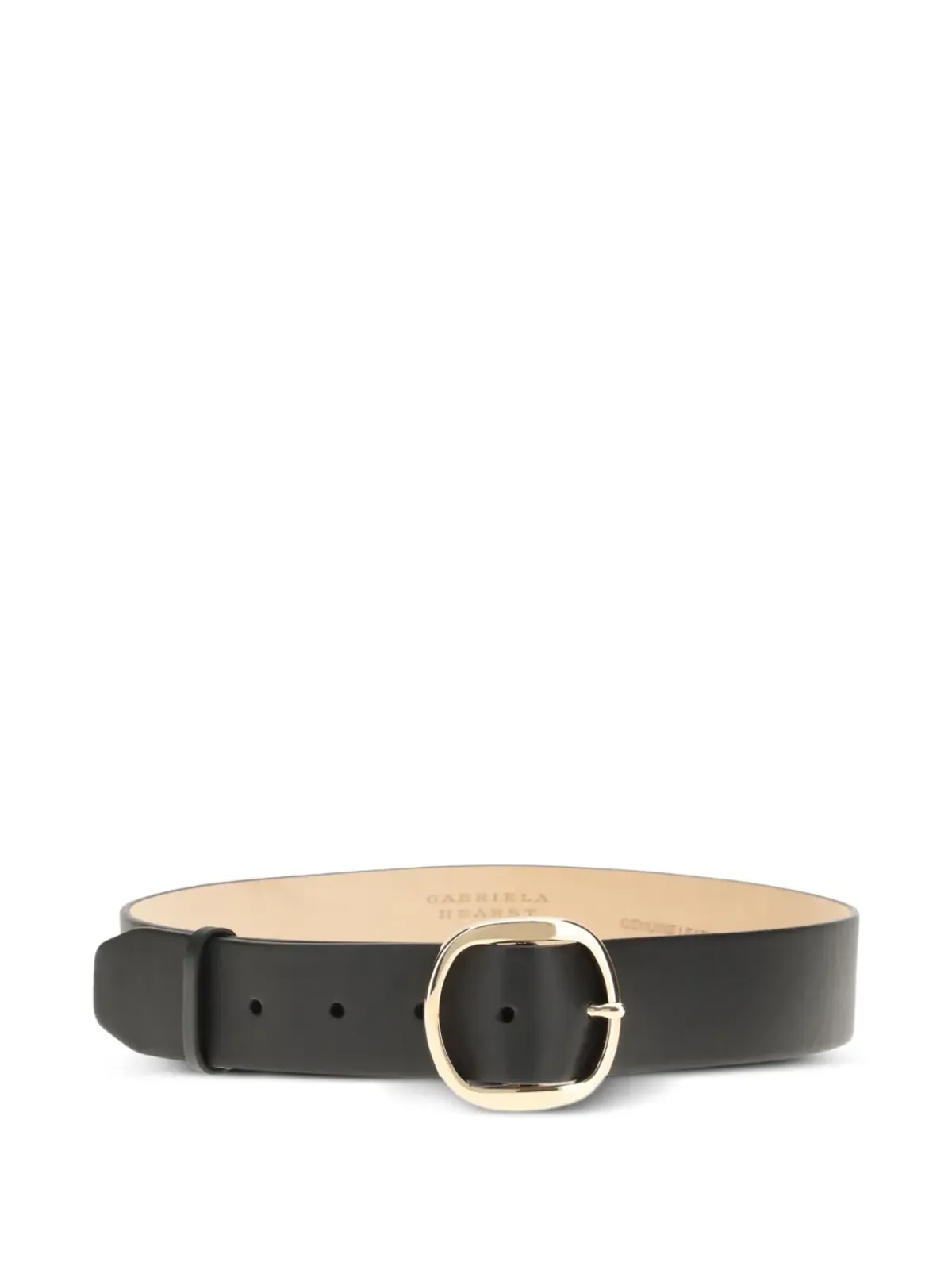 Gabriela Hearst エルスター オーバルバックル レザー ベルト ブラック - 画像1