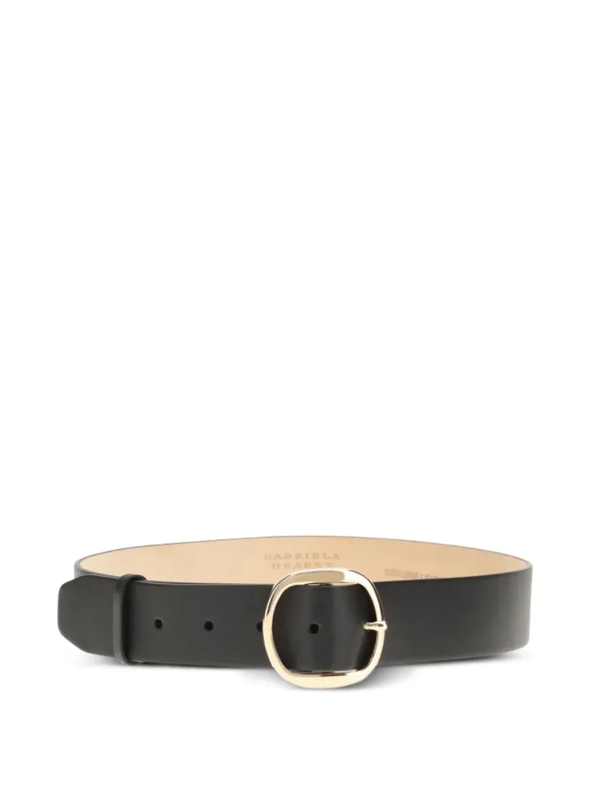 Gabriela Hearst Gabriela Hearst エルスター オーバルバックル レザー ベルト ブラックの商品画像