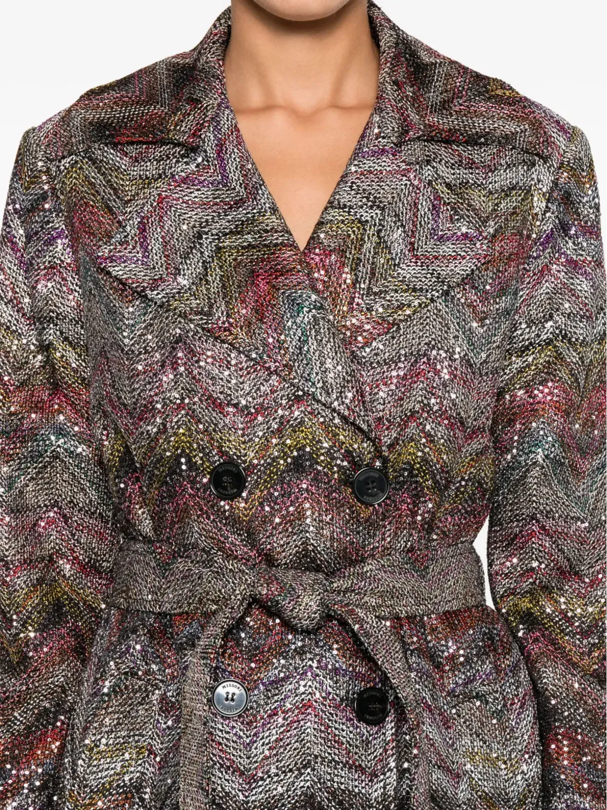 Missoni マルチカラー ヴィスコース混紡 トレンチコート - グレー - 画像5