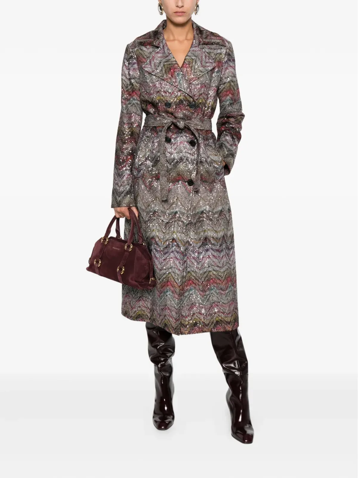 Missoni マルチカラー ヴィスコース混紡 トレンチコート - グレー - 画像2