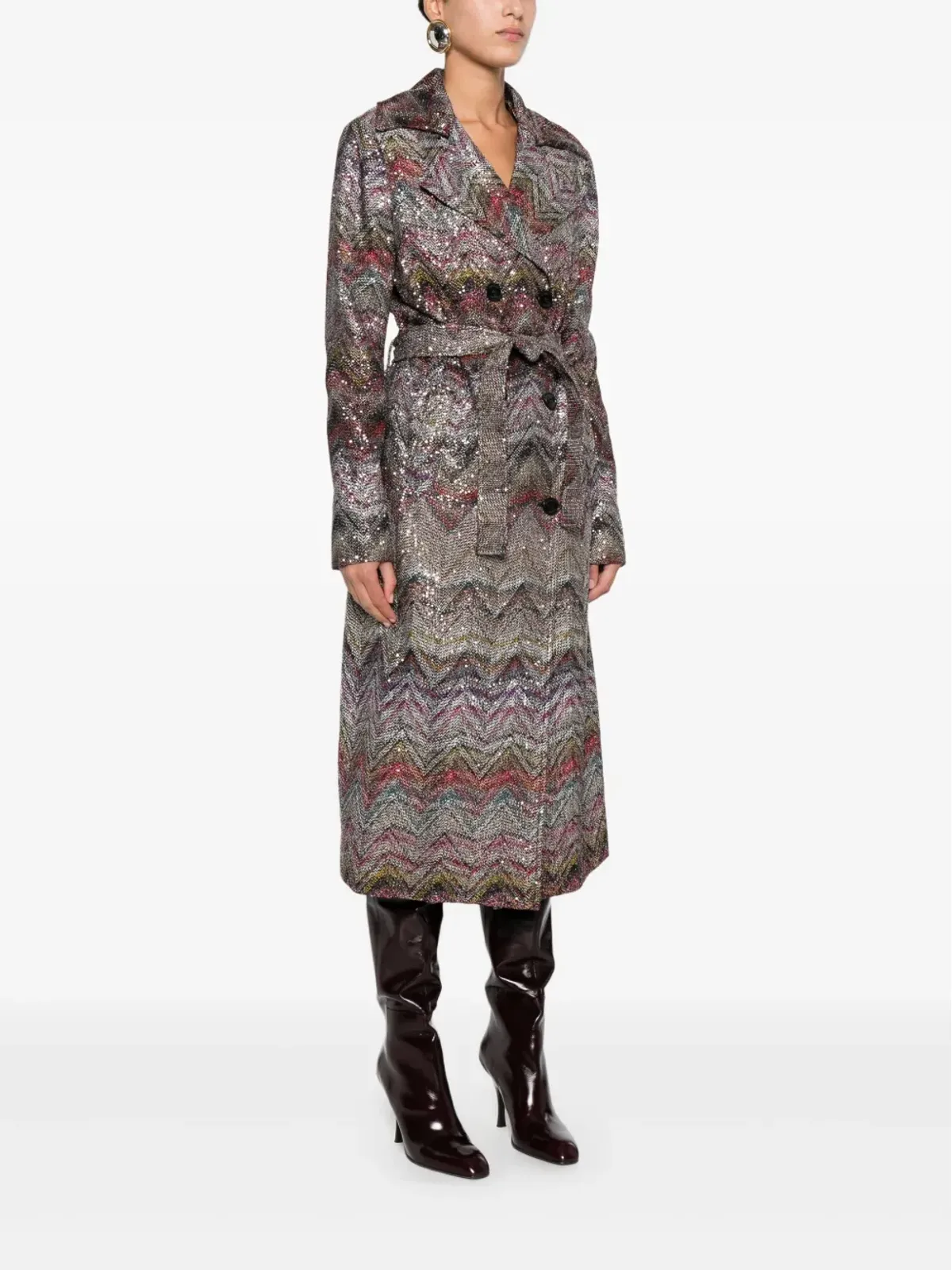 Missoni マルチカラー ヴィスコース混紡 トレンチコート - グレー - 画像3