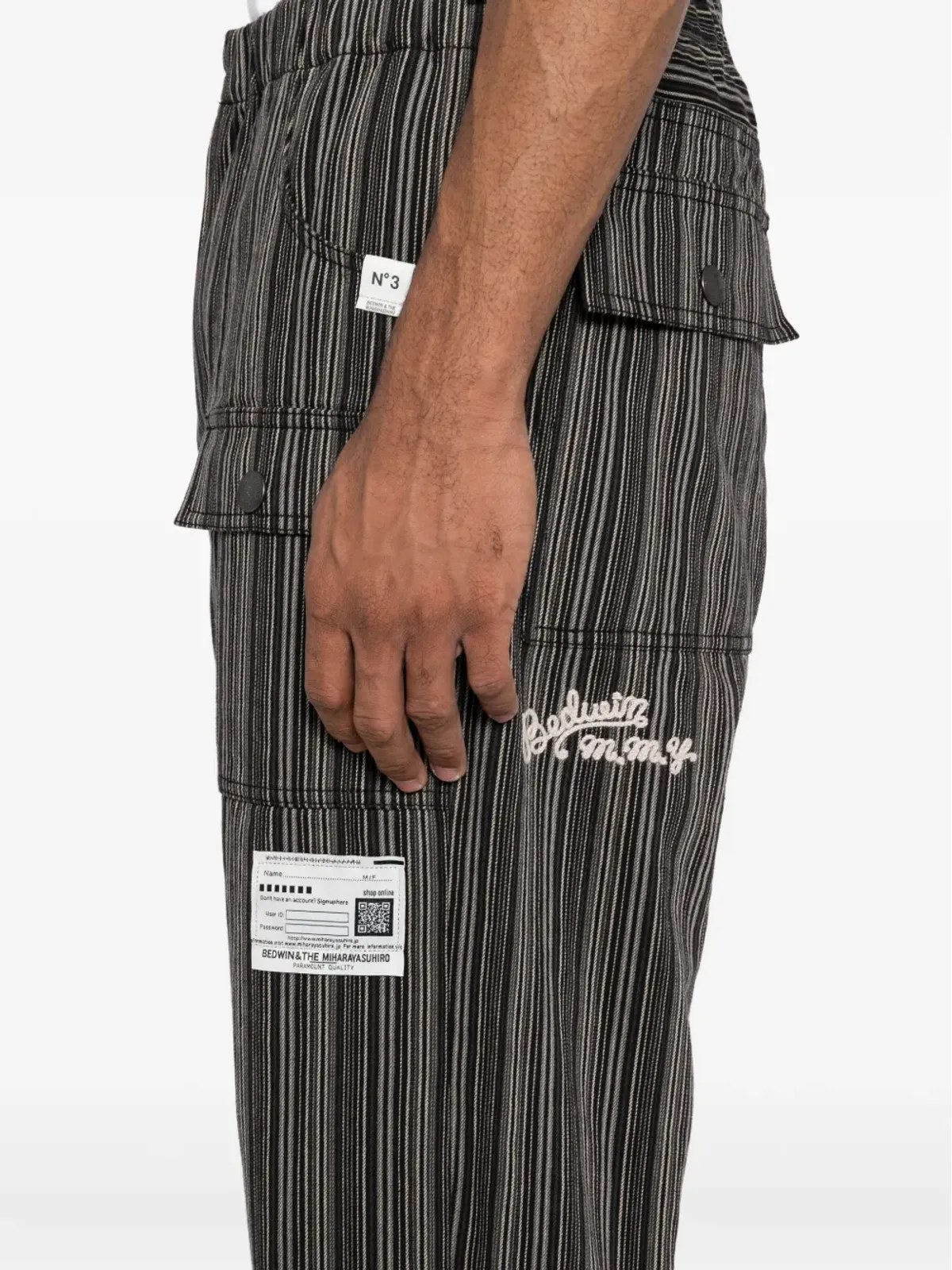 Maison MIHARA YASUHIRO ロゴパッチストレートパンツ - 画像5