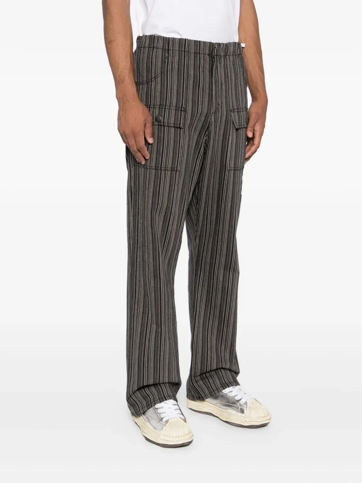 Maison MIHARA YASUHIRO ロゴパッチストレートパンツ - 画像3